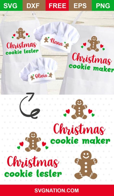 Free Svg Files For Cricut Christmas Cookies, Christmas Aprons Ideas, Cookie Tester Svg, Kids Christmas Shirts Vinyl Svg Free, Cricut Christmas Cookie Shirts, Kids Christmas Cookie Making Shirts Aprons, Kids Christmas Aprons, Christmas Baking Crew Svg Free, Cookie Maker