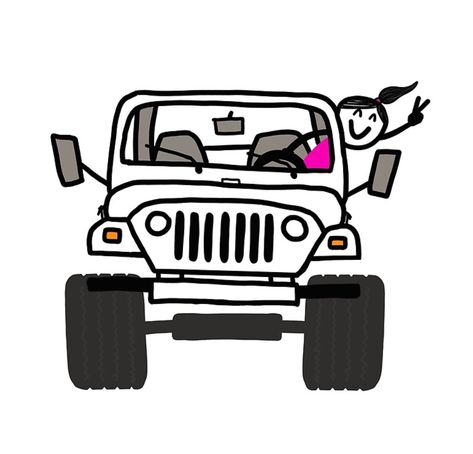 Jeep Drawing, Baby Auto, Jeep Quotes, Jeep Art, Jeep Wallpaper, Jeep Stickers, White Jeep, Pink Jeep, Jeep Wave