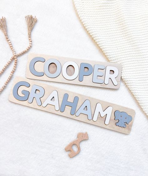 Personalized Easter Gifts, Jigsaw Puzzles For Kids, Wood Name Sign, Easter Baby, Diy Toddler, Baby Boy Gift, Name Puzzle, Easter Gifts For Kids, Beautiful Nursery