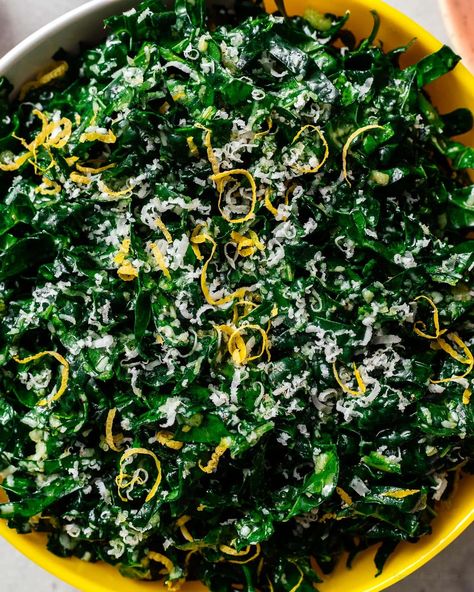 The Best Kale Salad · i am a food blog Kale And Lettuce Salad Recipes, Best Kale Salad, Fried Kale, Dinosaur Kale, Massaged Kale Salad, Lettuce Salad Recipes, Massaged Kale, Kale Salad Recipes, Bbq Sides