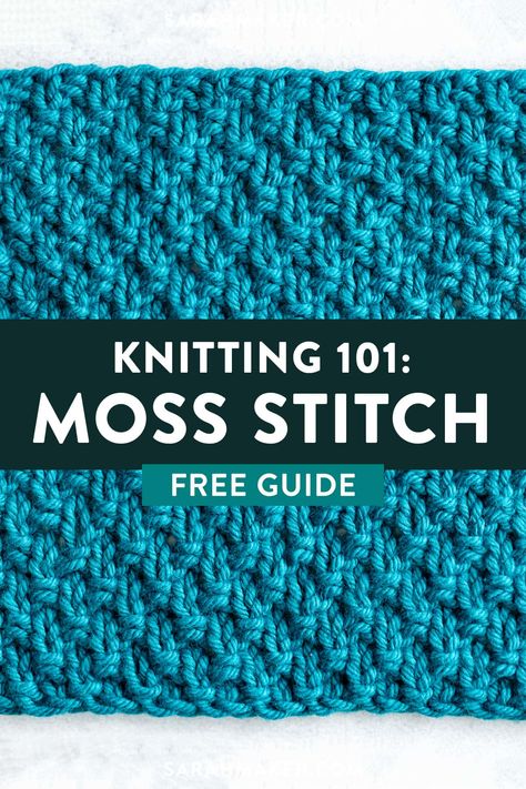 Learn how to knit the moss stitch step-by-step, with tips to avoiding common mistakes and our favorite free moss stitch patterns. Knitted Moss Stitch, Knitting Linen Stitch, Moss Knit Stitch, Knitting Moss Stitch, Moss Stitch Scarf Pattern, Sewing Patterns For Stuffed Animals, Stuffed Animals Sewing Patterns, Moss Stitch Knitting, Sarah Maker