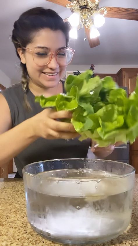 Fridge Storage, Iceberg Lettuce, Ice Water, Food Saver, Kitchen Tops, Kitchen Hacks, Household Hacks, In Water, Lettuce