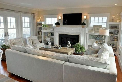 Awkward Living Room Layout, Sectional Living Room Layout, Cozy Neutral Living Room, Furniture Placement Living Room, Sectional Living Room, Modern Home Decor Living Room, Sala Grande, Living Room Furniture Layout, Living Room Furniture Arrangement