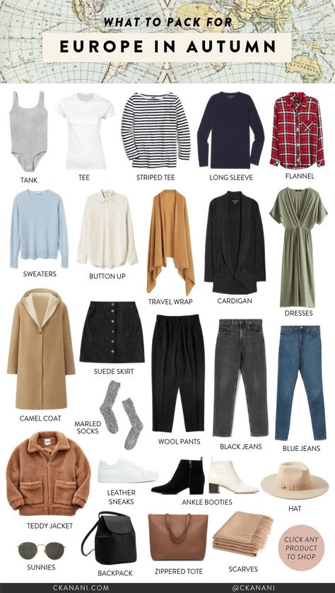 Europe Trip Capsule Wardrobe Fall, 10 Days In Italy Packing Lists Fall, Spain Travel Capsule Wardrobe, One Week Travel Outfits, Two Week Travel Capsule Wardrobe Fall, Week Packing List Fall, Vacation Fall Outfits, Eastern Europe Fall Outfits, European Inspired Outfits