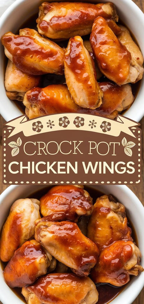 These Crock Pot Chicken Wings are the easiest way to make mouthwatering wings! Slow-cooked to perfection and covered in your favorite sauce—ideal for game days or casual dinners. Crock Pot Chicken Wings Frozen, Chicken Wings Recipe Crockpot, Chicken Wing In Crockpot, Slow Cooker Chicken Wings Recipes, Crockpot Chicken Wings Recipes, Crockpot Wings Recipe, Chicken Wings In Crockpot, Slow Cooker Wings, Crock Pot Wings