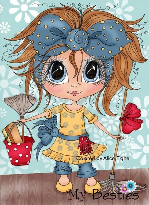 My Besties Sherri Baldy, Sherri Baldy Besties Coloring, Sherry Baldy Besties Coloring, Illustration Art Cute, Cleaning Art, Big Eyes Doll, Big Eyes Art, Cartoon People, Scrapbooking Photo