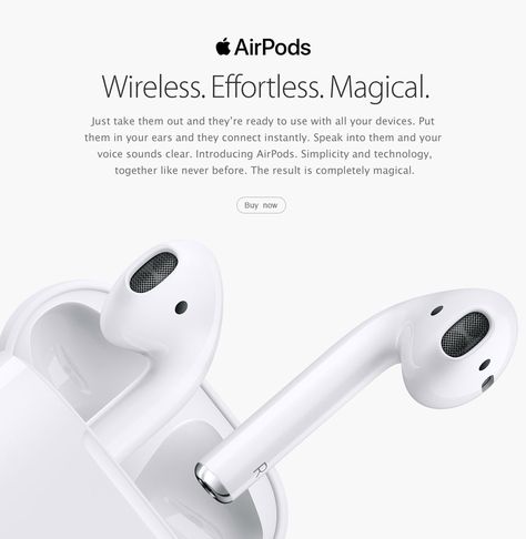 I chose this advertisement because of its simplicity. Apple used recognizable words to capture the audience's attention easily, as well as a brief description that subtly compares AirPods to being better than normal, wired headphones. Apple Advertising, Medical Brochure, Digital Advertising Design, Airpods Apple, Apple Headphone, Being Better, Social Media Advertising Design, Album Art Design, Apple Design