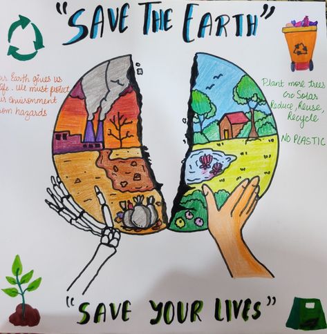 Environmental Health Poster, Planet Vs Plastic Poster, How To Stop Pollution, Globalisasyon Poster, Globalization Poster Ideas, Poster On Pollution, Clean India Posters, Air Pollution Poster, Save Water Poster Drawing