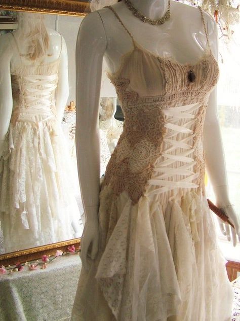 Tattered Wedding Dress, Woodland Wedding Dress, Wedding Dresses Whimsical, Fairy Clothes, Gowns For Girls, Slip Dresses, Woodland Wedding, Soft Grunge, Dress Inspo