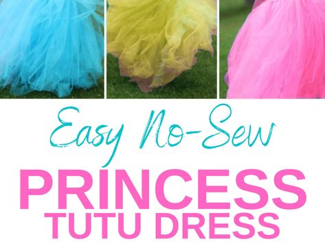 Easy Princess Dress Diy, Tulle Dress Diy, Princess Dress Diy, Diy Toddler Dress, Princess Dress Pattern, Disney Princess Tutu, Tulle Princess Dress, Princess Dress Patterns, Diy Tulle