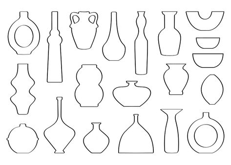 Vase Stencil, Sculptural Decor, Ceramic Shapes, Doddle Art, Geometric Printable, Freckle Face, Shape Templates, Ceramic Molds, Pottery Clay