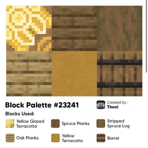 Minecraft Terakota House, Minecraft Block Palette Aesthetic, Minecraft Colour Pallets, Minecraft House Color Palette, Minecraft Pallet Ideas, Minecraft Color Pallets, Minecraft Colour Palette, Color Palette Minecraft, Minecraft Color Palette