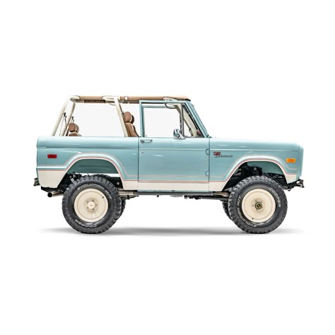 Classic Car Redefined for the Modern Driver. Velocity Restorations built 1977 Seafoam Metallic Ford Bronco with our Ranger Package. Ford Bronco Surfboard, Vintage Ford Bronco Blue, Bronco Ford Interior, Ford Bronco Outer Banks Cactus Grey, 1967 Ford Bronco, 1977 Ford Bronco, 1970s Bronco, Vintage Bronco Ford, Retro Bronco