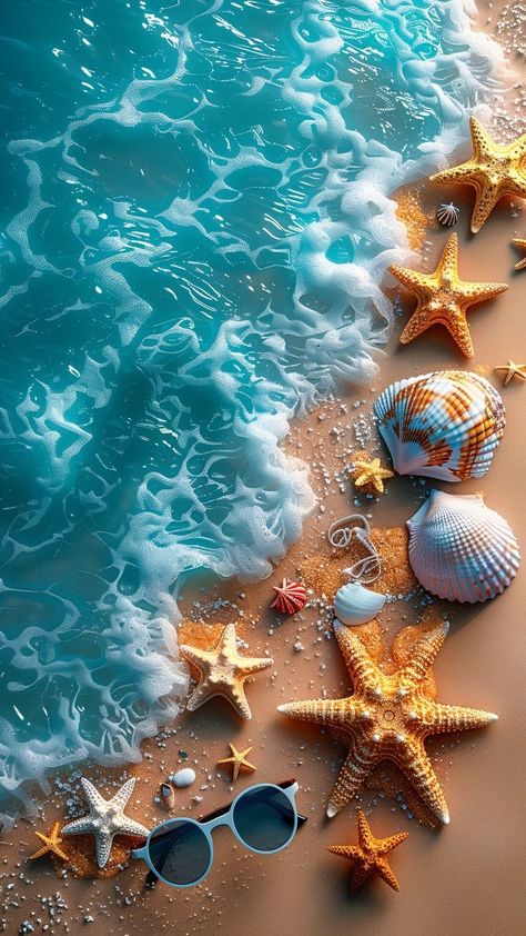 Baddie Wallpaper Ipad, Beach Phone Wallpaper, Sea Life Wallpaper, Summer Beach Wallpaper, Baddie Wallpaper, Whats Wallpaper, 2024 Wallpaper, Shell Yeah, Beautiful Summer Wallpaper