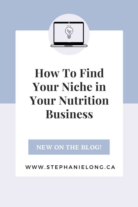 Learn how to choose a niche for your nutrition business so you can start signing clients. You will become the go-to nutritionist and better serve your clients! Nutrition Business, Find Your Niche, Monthly Meal Planning, Corporate Wellness, Nutritional Therapy, Applied Nutrition, Holistic Nutritionist, Plant Based Nutrition, Holistic Nutrition