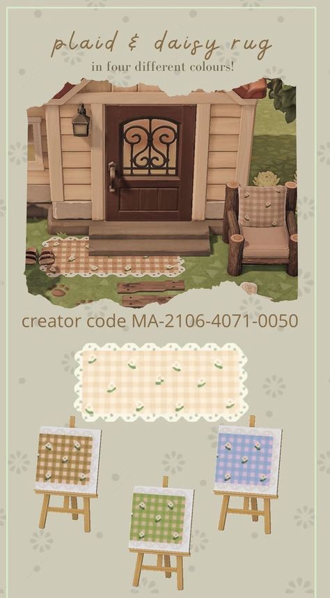 Not mine! . Tags: rug, blanket, lace, daisy, checkered Cottagecore Rug, Cottagecore Ideas, Cottagecore Animal Crossing, Motif Acnl, Acnh Cottagecore, Animal Crossing 3ds, Animal Crossing Guide, Animal Crossing Qr Codes Clothes, Animal Crossing Wild World