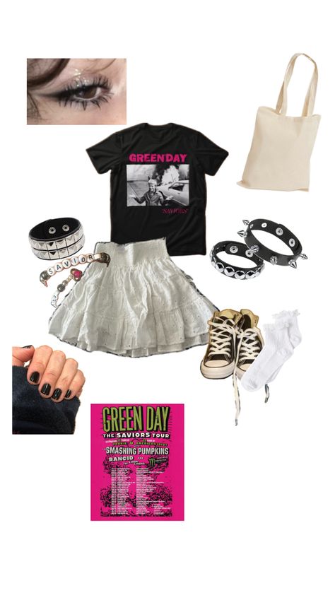 What To Wear To A Green Day Concert, Green Day Concert Outfit Ideas, Greenday Concert Outfits, Green Day Concert Outfit, Green Day Concert, Green Day Band, Band Outfits, Smashing Pumpkins, Concert Outfits