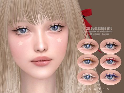 The Sims Resource - 2D eyelashes A13 Ts4 3d Eyelashes, Sims Eyelashes, Mod For Sims 4, Sims 4 Makeup, Doe Eye Makeup, Mod Makeup, Cc Makeup, Sims 4 Couple Poses, Sims 4 Cc Eyes