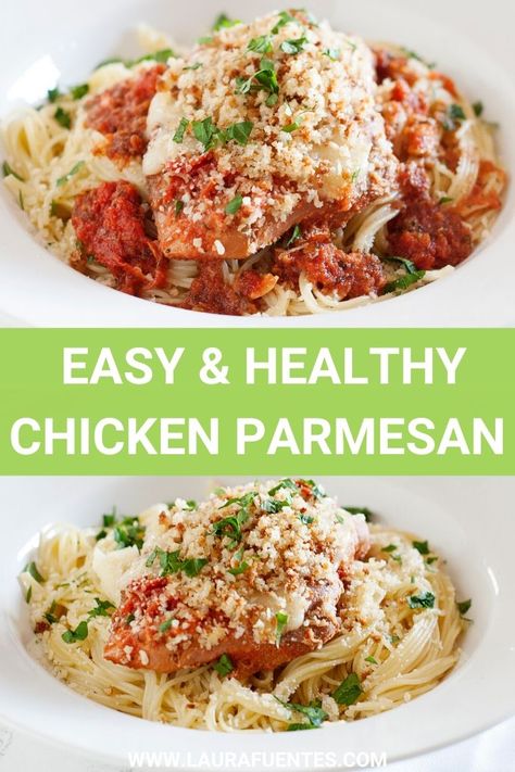 This delicious Chicken Parmesan is made in the slow cooker and topped with cheese and seasoned, toasted Panko breadcrumbs. It tastes just like the classic recipe without the work! Chicken Parmesan Crockpot, Weight Watchers Chicken Parmesan Recipe, Slow Cooker Chicken Parmesan, Grilled Chicken Parmesan, Crockpot Chicken Parmesan, Healthy Chicken Parmesan, Parmesan Soup, Slow Cooker Lasagna, Chicken Crockpot