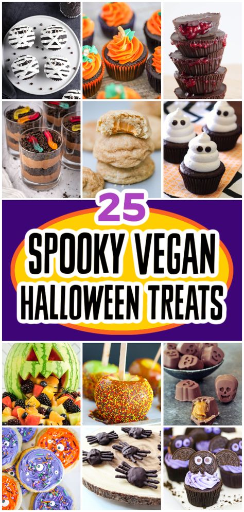 25 Scary Good Vegan Halloween Treats Vegan Halloween Treats, Sweet Halloween Treats, Vegan Halloween Treat, Caramel Apples Homemade, Cozy Fall Recipes, Halloween Party Treats, Vegan Halloween, Easy Vegetarian Dinner, Vegan Candies