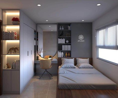 Tiny Bedroom Design, Small Bedroom Interior, Small Room Design Bedroom, Small Bedroom Ideas, Boy Bedroom Design, Small Bedroom Designs, Bedroom Setup, Small Room Design, Ideas Living Room