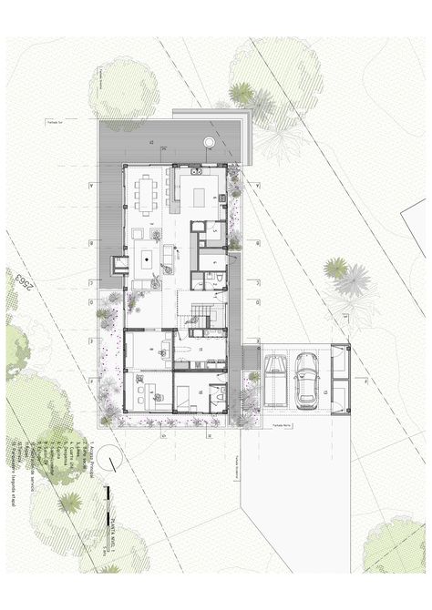 Image 21 of 37 from gallery of BO House / Plan B Arquitectos. Planta Primer Piso Drawing House Plans, Master Drawings, Casa Country, Architectural Floor Plans, Architecture Board, Villa Plan, Architecture Graphics, Layout Architecture, Plan B