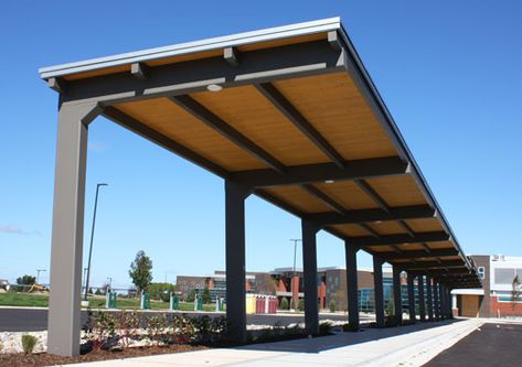 Cantilevered Walkway - Poligon Covered Walkway Architecture, Covered Walkway, Outdoor Path, Deep River, Shade Structure, Club Design, Walkway, Landscape Architecture, Architecture Design