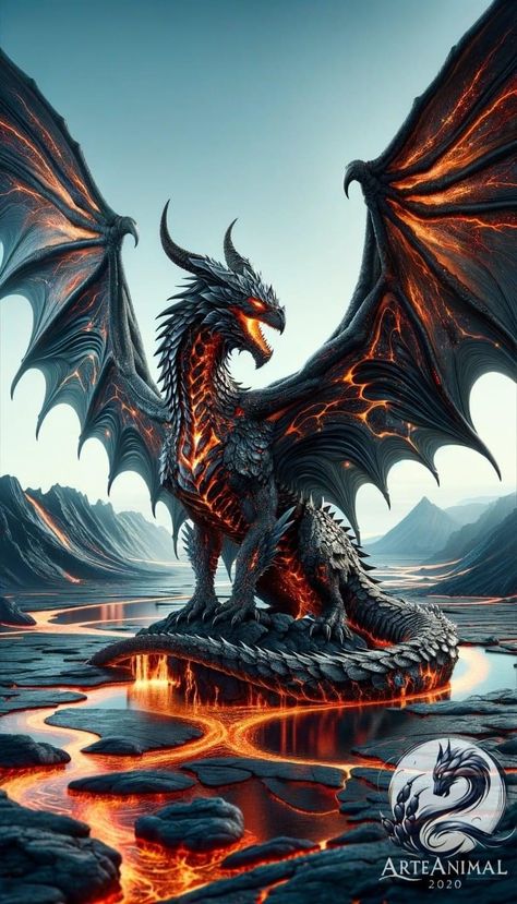 Dragon Pictures Realistic, Cool Dragon Pictures, Lava Dragon, Dragon Medieval, Dragon Magic, Dragon Flying, Elemental Dragons, Realistic Dragon, Dragon Rouge