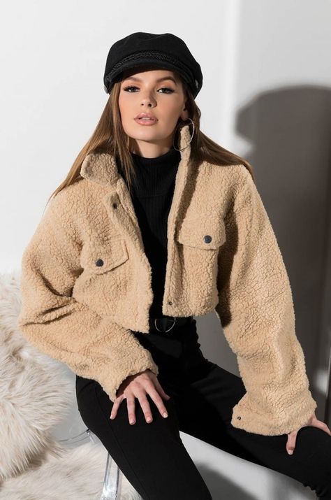 SO INTO YOU CROPPED FAUX FUR TEDDY JACKET Crop Fur Jacket Outfit, Cropped Teddy Jacket Outfit, Teddy Jacket Outfit, Teddy Coat Outfit, Dressing Style, A Jacket, Teddy Jacket, Causual Outfits, Summer Jacket