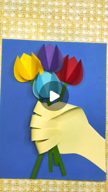 Tulip Crafts For Kids, Tulip Craft, Spring In Kindergarten, Paper Tulips, Magnet Activities, Tulips Card, Paper Flower Arrangements, Construction Paper Crafts, Coin Master Hack