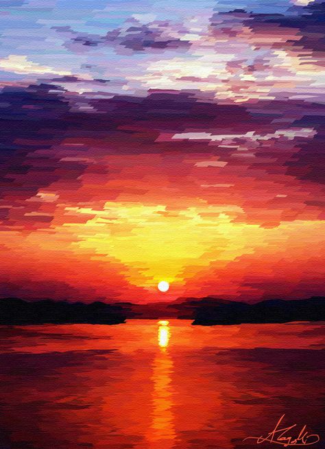 Arte Peculiar, Sunrise Painting, Watercolor Sunset, Landscape Art Painting, Young Professional, Sunset Art, Creative Painting, Ocean Painting, Sunset Painting