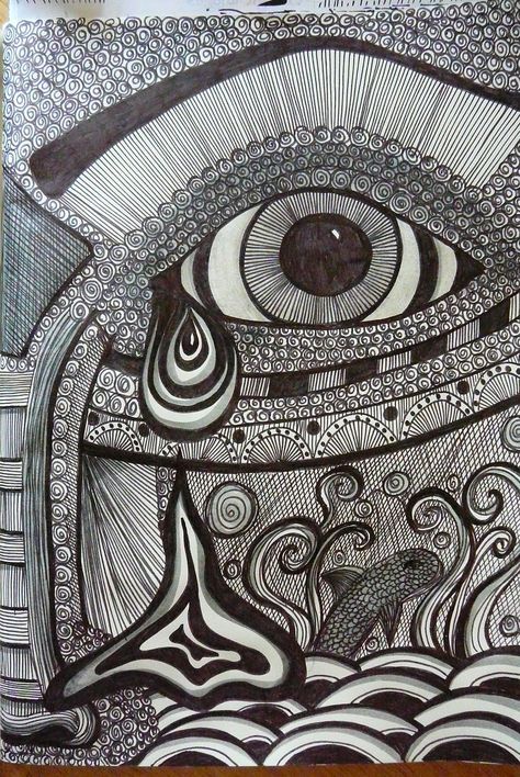 Trippy Drawings, Frida Art, Zentangle Artwork, Zen Doodle Art, Doodle Art Drawing, Mandala Art Lesson, Sharpie Art, Tangle Art, Mandala Artwork