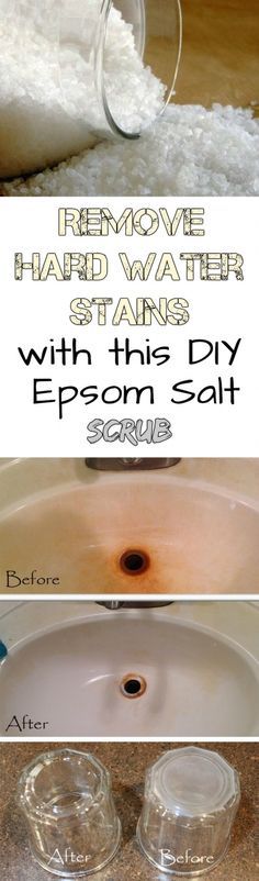 Epsom Salt Scrub, Hard Water Stain Remover, Baking Soda Cleaning, Deep Cleaning Tips, Hard Water Stains, Household Cleaning Tips, Diy Cleaners, Cleaning Recipes, Salt Scrub