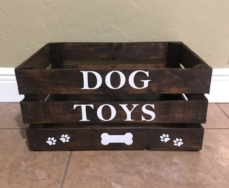 Dog Organization, Dog Toy Box, Tips For Organizing, Dog Ideas, Puppy Paws, Dog Rooms, Dog Crafts, Wood Ideas, Corn Dogs