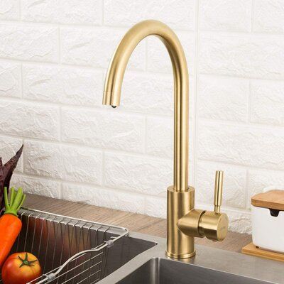 Manufactured from SUS304 Stainless Steel with outstanding corrosion resistant performance for ensuring high quality and better durability. The lead-free material can not only prevent tarnish and rust but also keep you and your family safe from harmful chemicals，can add modernity to your bar or kitchen and bring you a healthy lifestyle. Finish: Gold | kingzone Bar Sink Faucet in Yellow, Size 15.0 H in | Wayfair Brushed Gold Kitchen Faucet, Gold Kitchen Faucet, Bar Sink Faucet, Stainless Steel Kitchen Faucet, Gold Faucet, Stainless Kitchen Faucet, Gold Taps, Space Experience, Stainless Sink