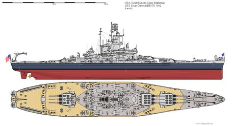 USS South Dakota (BB-57) battleship, 1942. (google.image) 02.18 Uss South Dakota, Uss Massachusetts, Yamato Battleship, Uss Alabama, Us Battleships, Army Truck, Military Hardware, Naval History, Army & Navy