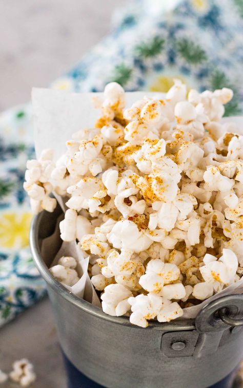 Spicy Nacho Doritos Popcorn Nacho Popcorn, Nacho Doritos, Baked Popcorn, Spicy Popcorn, Baked Appetizers, Nutritional Yeast Recipes, Doritos Nachos, Cheesy Appetizer, Dairy Free Snacks