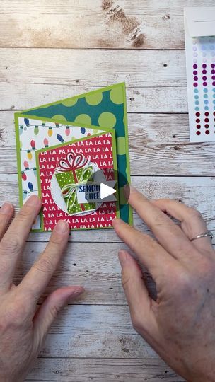 Sending Cheer Z Fold Card | The Sending Cheer stamp set by Stampin’ Up! is whimsical, bright, and fun! And, when paired with the Merry Bold & Bright designer series paper, it’s a... | By Made to Create with LisaFacebook Tri Fold Cards, Birthday Cheers, Merry Bright Christmas, Paper Crafts Card, Stampin Up Christmas Cards, Embossed Cards, Stampin Up Christmas, Designer Series Paper, Christmas Card Design