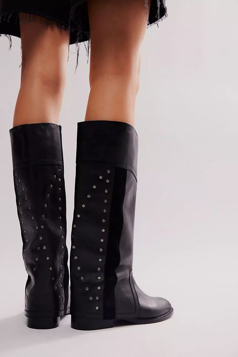 Lola Tall Boots | Free People Moto Boots Outfit, Tall Tan Boots, Tall Lace Up Boots, Leather Studio, Free People Boots, Womens Tall Boots, Boots Outfits, Tall Brown Boots, Insulated Boots