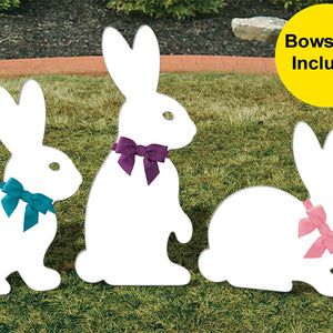 Up Carl Y Ellie, 3 Rabbits, Easter Yard Art, Easter Treasure Hunt, Whimsical Rabbit, Easter Yard Decorations, Painted Rabbit, Spring Outdoor Decor, Painted Bunny