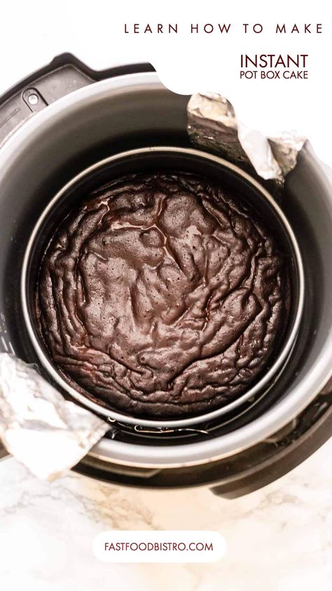 Cake In The Instant Pot, Instant Pot 3 Quart Recipes, Instant Pot Box Cake, Instant Pot Cake Mix Recipes, Instant Pot Cake Recipes Easy, Box Cake In Instant Pot, Instant Pot Chocolate Cake, How To Bake A Cake In An Instant Pot, Cake In Instant Pot