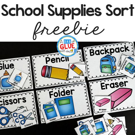 Back To School Lesson Plans, Classroom Labels Printables, Kindergarten Organization, Classroom Supplies Labels, Preschool Supplies, Free School Supplies, Preschool Pictures, Free Teacher Resources, School Suplies