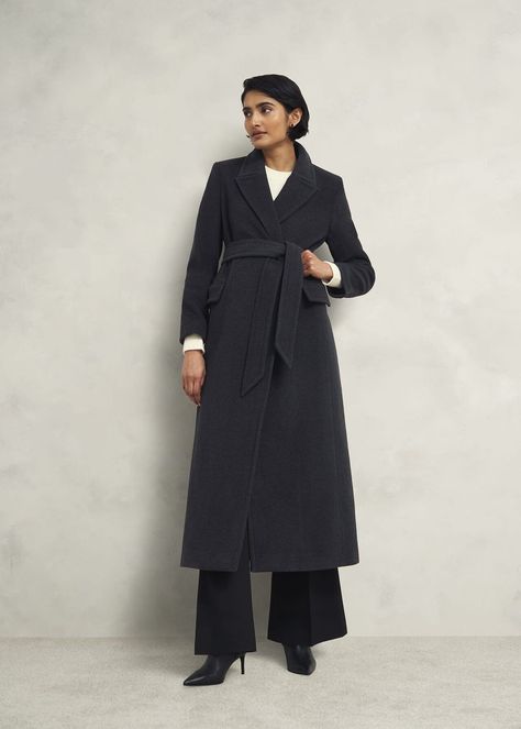 Clarendon Wool Blend Coat | Hobbs ROW | Layer For Winter, Contemporary Wardrobe, Wool Trench Coat, Petite Coat, Eve Outfit, Crisp White Shirt, New Years Eve Outfits, British Fashion, Wool Blend Coat