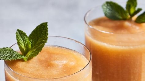 Bourbon-Peach Slush: Peach Cosmo, Bourbon Slush Recipe, Peach Slush, Bourbon Slush, Slush Recipes, Frozen Cocktail, Frozen Cocktail Recipes, Lemonade Concentrate, Orange Juice Concentrate