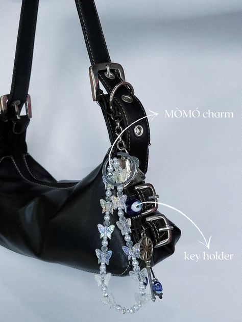 Bag accessories bag charm phone charm shopmomo Bag Charms Aesthetic, Diy Bag Charm, Horror Protagonist, Y2k Bags, Bag Charms, Bags Aesthetic, Diy Charms, Phone Charm, Y2k Aesthetic