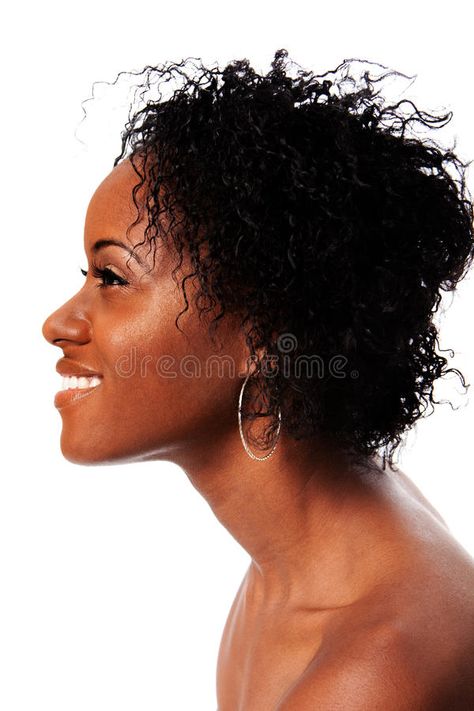 Face From Side, Side Profile Woman, Side View Of Face, Afro Curly Hair, Womens Face, Facial Shapes, Side Profiles, Side Portrait, Face Angles