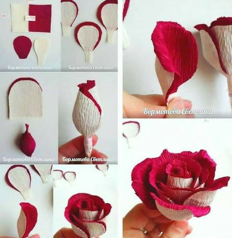 Crepe Paper Flowers Diy, Săpunuri Handmade, Paper Flower Patterns, Diy Flores, Easy Paper Flowers, Paper Flower Template, Handmade Flowers Paper, Paper Flowers Craft, Diy Crafts Paper Flowers