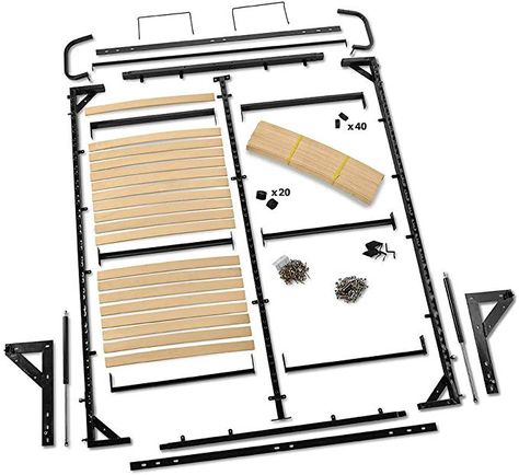 Amazon.com: Queen-Size I-Semble Vertical-Mount Murphy Bed Hardware with Mattress Platform: Kitchen & Dining King Murphy Bed, Murphy Bed Plan, Murphy Bed Mechanism, Murphy Bed Frame, Mattress Platform, Murphy Bed Hardware, Murphy Bed Kits, Platform Bedroom, Bed Hardware