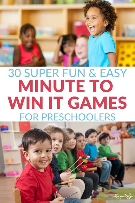 Minute To Win It Games Preschool, Indoor Games For Prek, Minute To Win It Toddler Games, New Year’s Eve Minute To Win It Games For Kids, Kids Minute To Win It Games Birthday, Preschool Relay Games, Minute To Win It Games For Preschoolers, Preschool Class Party Games, Minute To Win It Kindergarten