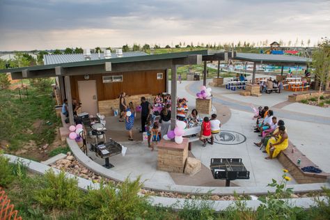 Strong Community Park Design Promotes Public Health And Happiness-Colorado Landscape Architecture Firm | Design Concepts Community Park Design, Park Ideas, Center Park, Grand Entryway, City Parks, Colorado Landscape, Park Design, Sport Park, Park Landscape